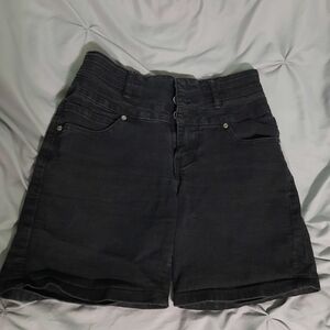 Black jean shorts high waisted